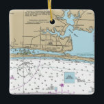 Ornement En Céramique Graphique de Fort Walton Beach<br><div class="desc">L'ornement de Noël de Fort Walton Beach fait avec carte nautique.</div>