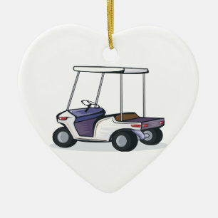 Ornement En Céramique graphique de voiturette de golf