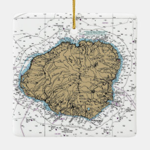 Ornement En Céramique Graphique nautique de Kauai Hawaii