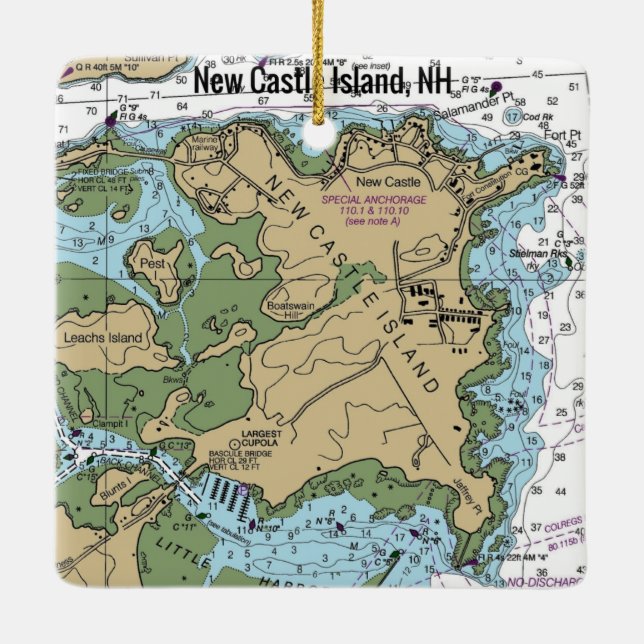 Ornement En Céramique Graphique NH de Castle Island (Dos)