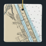 Ornement En Céramique Graphique Ormond Beach Florida<br><div class="desc">Ormond Beach Florida ornement de Noël réalisé avec la carte NOAA.</div>