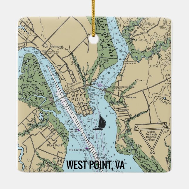 Ornement En Céramique Graphique VA West Point (Dos)