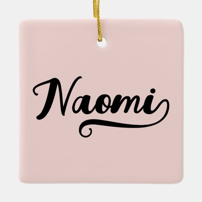 Ornement En Céramique Gras Brush Script Heart Blush Photo (Devant)