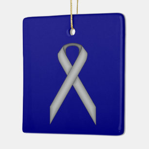 Ornement En Céramique Gray Standard Ribbon by Kenneth Yoncich