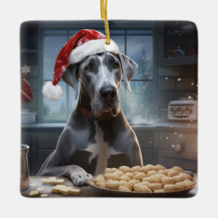 Ornement En Céramique Great Dane Christmas Cookies Festive Holiday