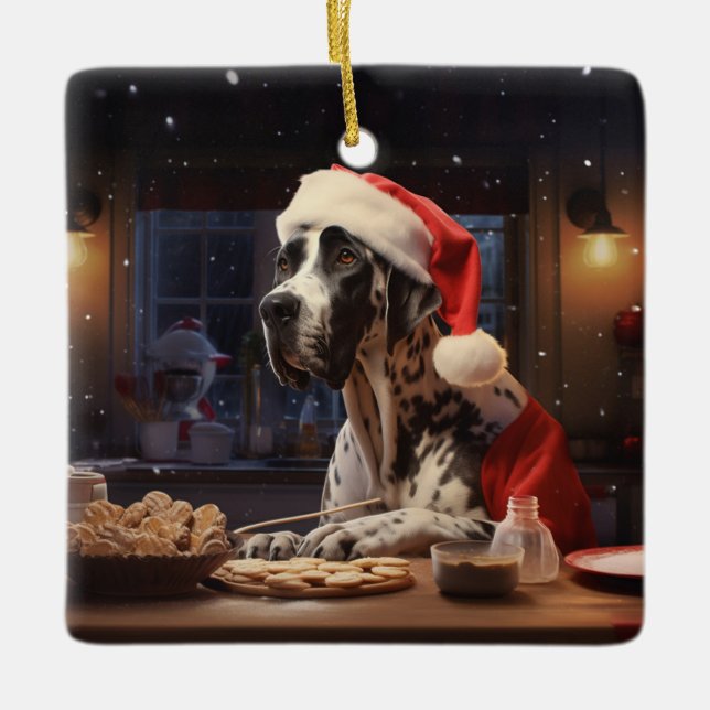 Ornement En Céramique Great Dane Christmas Cookies Holiday (Devant)