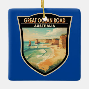 Ornement En Céramique Great Ocean Road Australie Travel Art Vintage