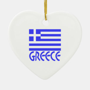 Ornement En Céramique Grèce et drapeau grec