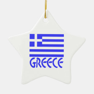 Ornement En Céramique Grèce et drapeau grec