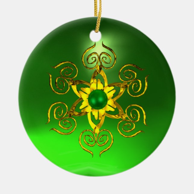 ORNEMENT EN CÉRAMIQUE GREEN TALISMAN EMERALD (Devant)