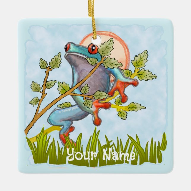 Ornement En Céramique Grenouille qui se cache  (Devant)