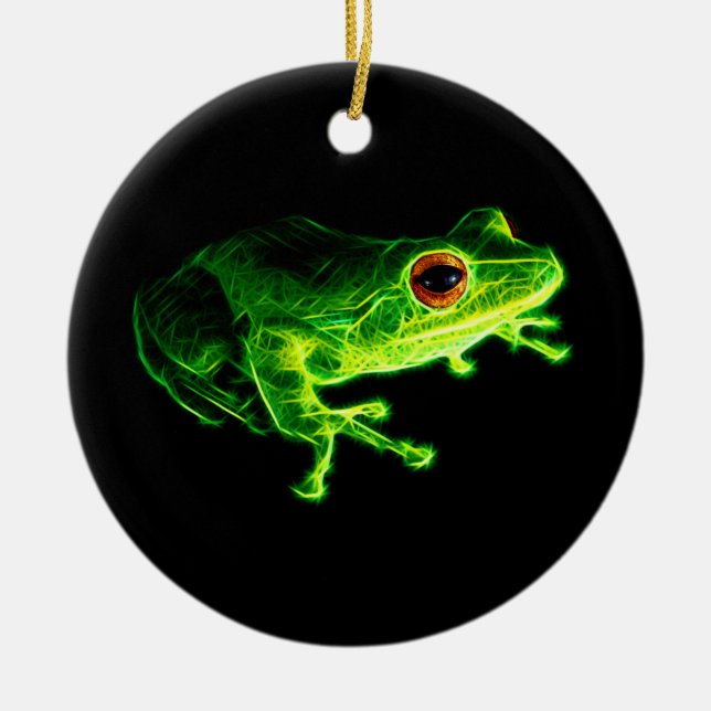 Ornement En Céramique Grenouille verte (Devant)