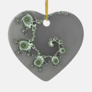 Ornement En Céramique Grey Alien Christmas Fractal