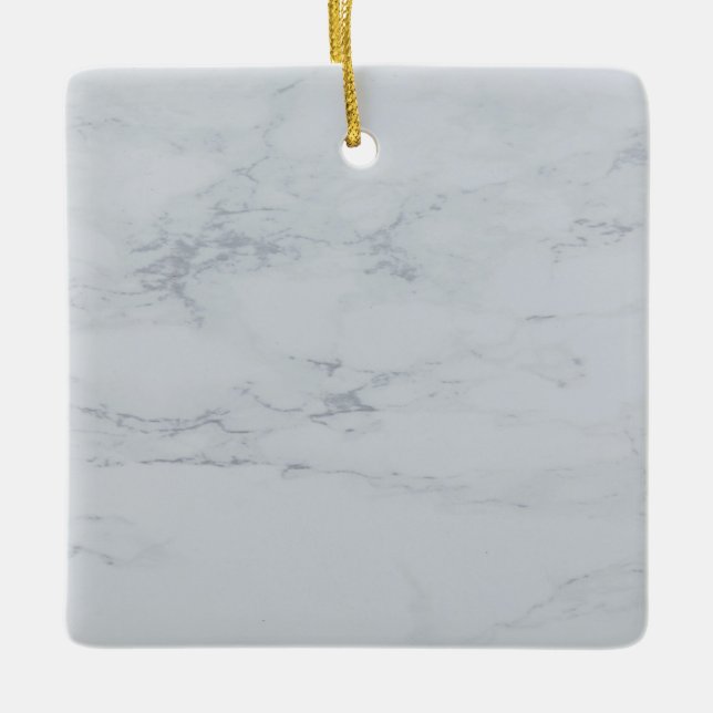 Ornement En Céramique grey  white marble Ceramic Square Ornament (Devant)