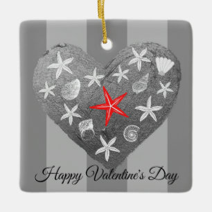 Ornement En Céramique Gris Gris Gris Coastal Thème Coquille de coquillag