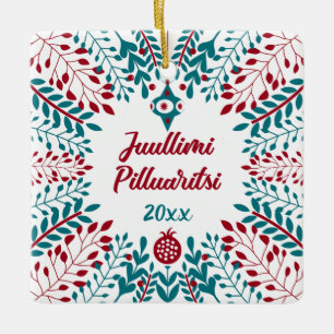 Ornement En Céramique Groenland, Juullimi Pilluaritsi Joyeux Noël