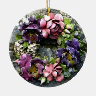 Ornement En Céramique Guirlande florale colorée de cimetière