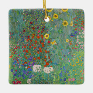 Ornement En Céramique Gustav Klimt - Jardin de campagne avec tournesols