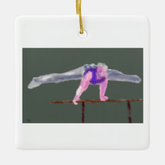 Ornement En Céramique Gymnaste sur Bar Art