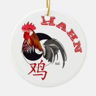 Ornement En Céramique Hahn Chinesisches - Sternzeichen Ornament
