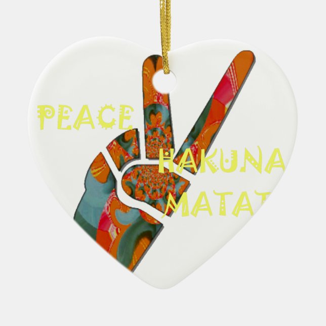 Ornement En Céramique Hakuna Matata Paix (Devant)