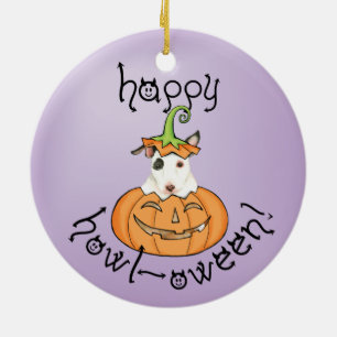 Ornement en céramique Halloween Mini Bull Terrier