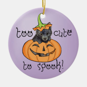 Ornement en céramique Halloween Schipperke