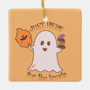 Ornement En Céramique Halloween Traite Ghost et Sweets Party