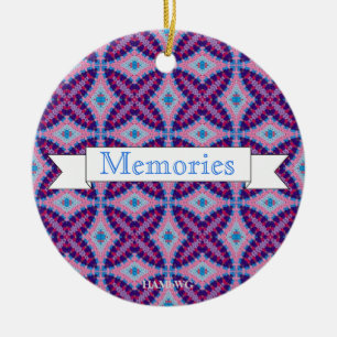 Ornement En Céramique HAMbWG - 1970's Purple, Rose, Blue Macrame