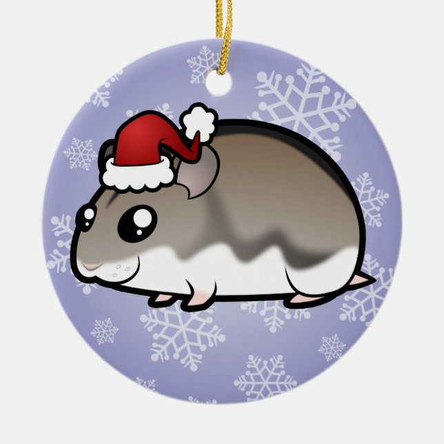 Ornement En Céramique Hamster nain de Noël (Devant)