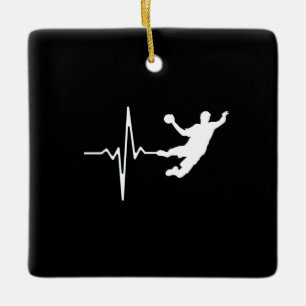 Ornement En Céramique Handball - Battement de coeur de joueur de handbal
