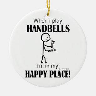 Ornement En Céramique Handbells Happy Place