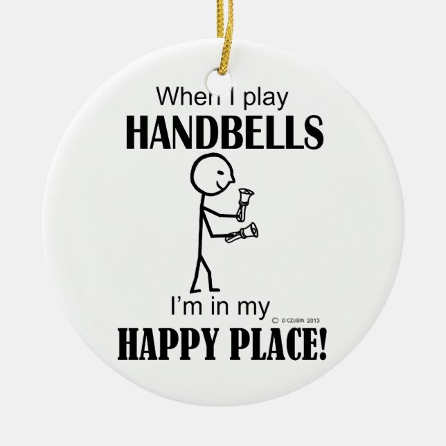 Ornement En Céramique Handbells Happy Place (Devant)