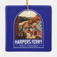 Harpers Ferry West Virginia Travel Art Vintage