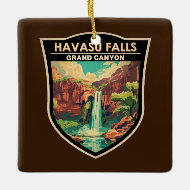 Ornement En Céramique Havasu Falls Grand Canyon Travel Art Vintage (Devant)