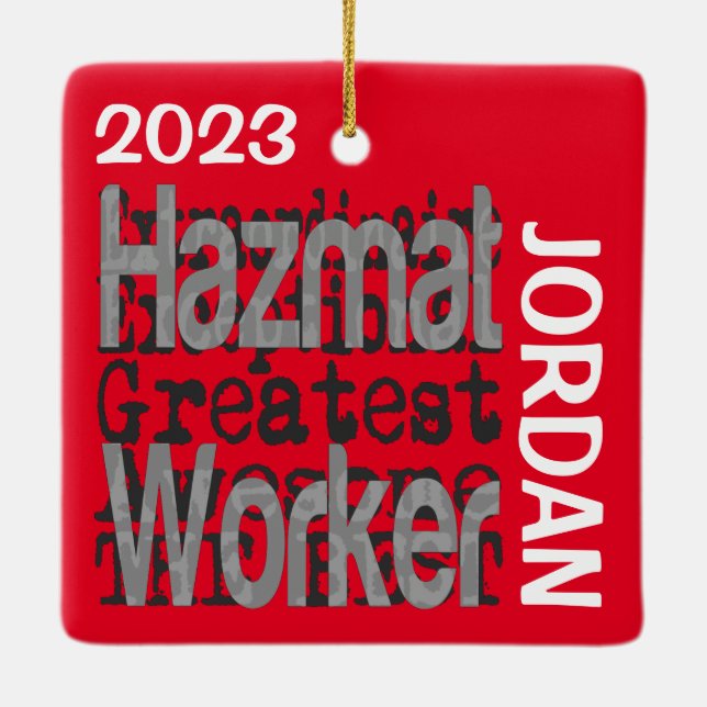 Ornement En Céramique Hazmat Worker Extraordinaire CUSTOM (Dos)