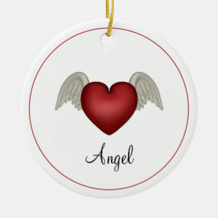 Ornement En Céramique Heart Angel Wings