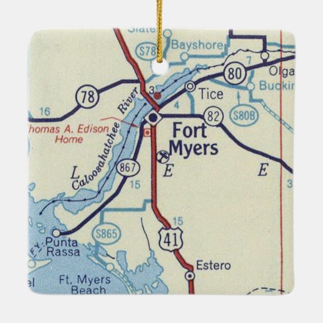 Ornement En Céramique Heart Fort Myers Floride (Dos)