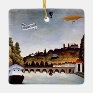 Ornement En Céramique Henri Rousseau - Pont de Sèvres et collines de Cla