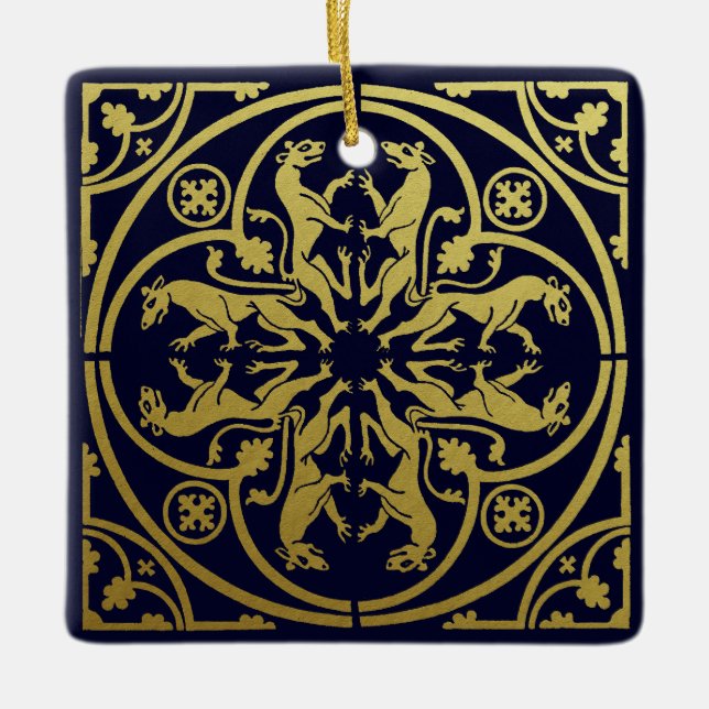 Ornement En Céramique Herald de la Renaissance médiévale Lion Leopard Me (Devant)