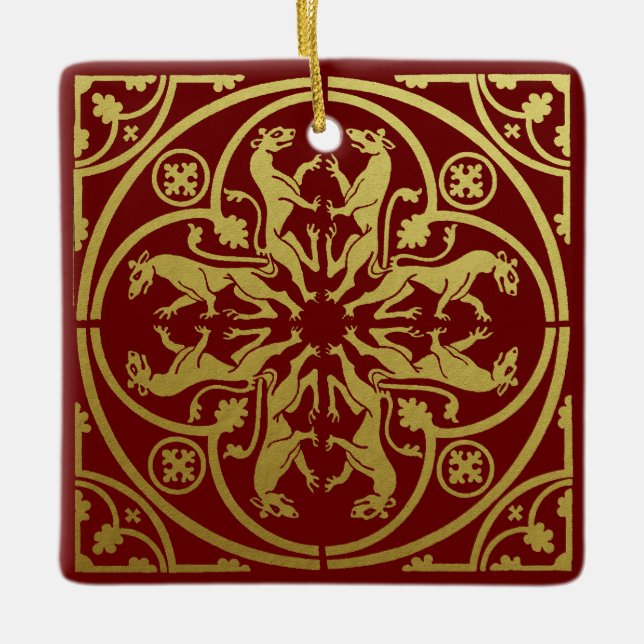 Ornement En Céramique Herald de la Renaissance médiévale Lion Leopard Me (Devant)