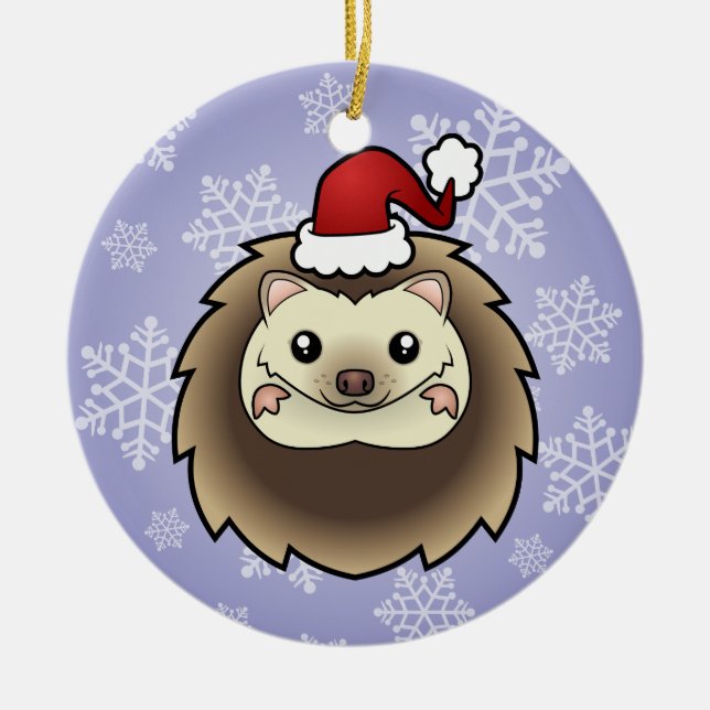 Ornement En Céramique Hérisson pygmée de Noël (Devant)