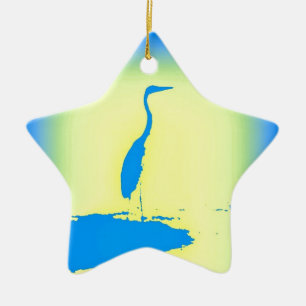 Ornement En Céramique héron bleu
