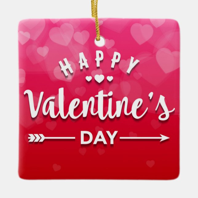 Ornement En Céramique Heureuse Sainte-Valentin (Devant)