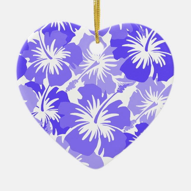 Ornement En Céramique Hibiscus Hawaiian Floral Aloha Chemise Imprimer (Devant)