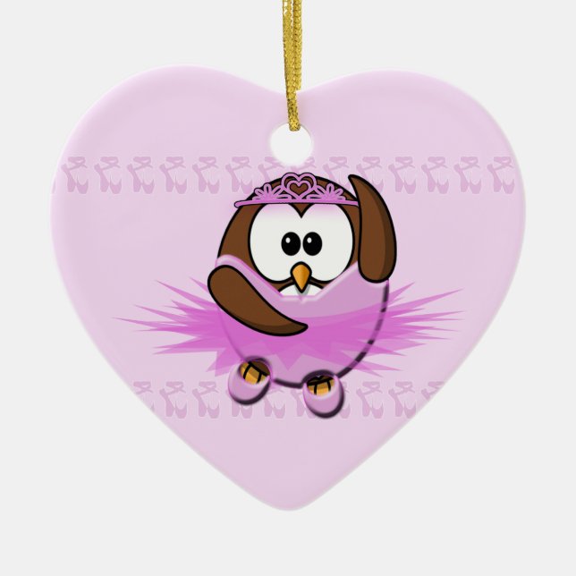 Ornement En Céramique hibou de ballerine (Devant)