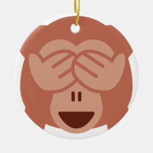 Ornement En Céramique Hide and seek Emoji Monkey