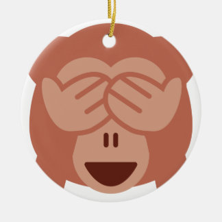 Ornement En Céramique Hide and seek Emoji Monkey