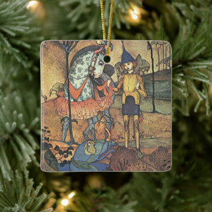 Ornement En Céramique Histoire de conte de fées vintage, un brave cheval