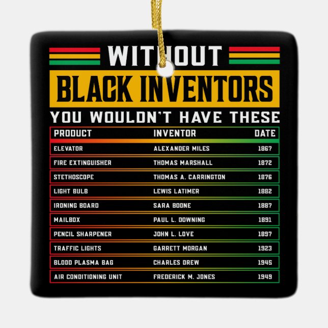 Ornement En Céramique Histoire Des Inventeurs Noirs Oubliés Histoire Noi (Devant)